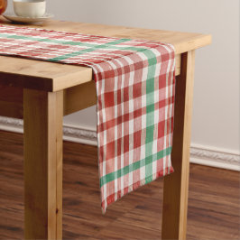 Caminho De Mesa Pequeno Xadrez Texturizado Vermelho Verde Vintage Retro