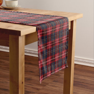 Caminho De Mesa Pequeno Xadrez Vermelha Tartan Mesa