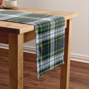 Caminho De Mesa Pequeno Xadrez White Green Clan Gordon Tartan