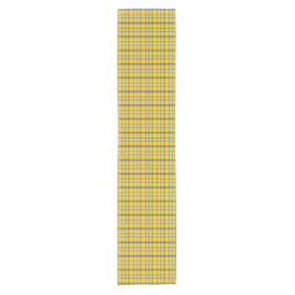 Caminho De Mesa Pequeno Yellow Blue Plaid Classic Pattern Table Runner