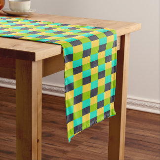 Caminho De Mesa Pequeno Yellow, Green, Blue, Black Color Combination