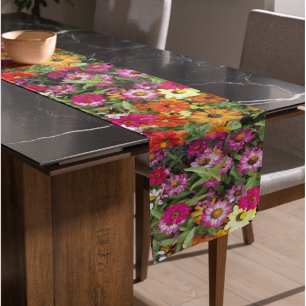 Caminho De Mesa Pequeno Zinnia Flower Garden Floral