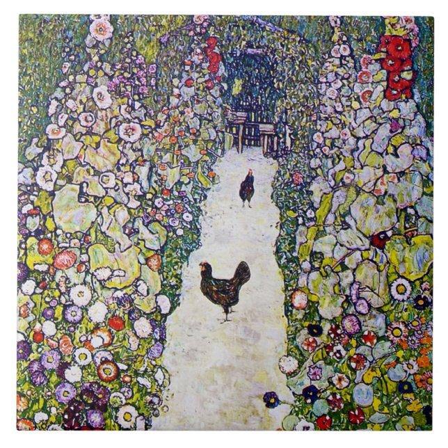Caminho do Jardim com Galinhas, Gustav Klimt (Frente)