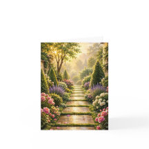 Caminho do Jardim Secreto Dourado Cartão de Saudaç
