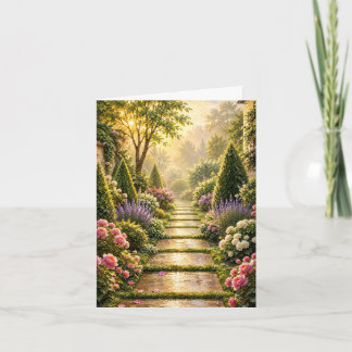 Caminho do Jardim Secreto Dourado Cartão de Saudaç