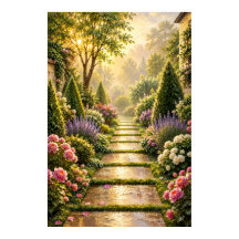 Caminho do Jardim Secreto Dourado Poster de Pintur