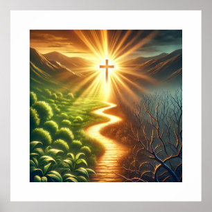 Caminho do Poster Inspiracional Leve e Sombra