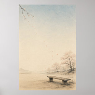 Caminho Japonês de Sakura Poster de Arte de Parede