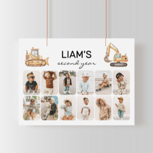 Caminhões de Construção Poster de Colagem de Fotos