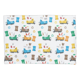 Caminhões e Caixas de lixo de Reciclagens colorido