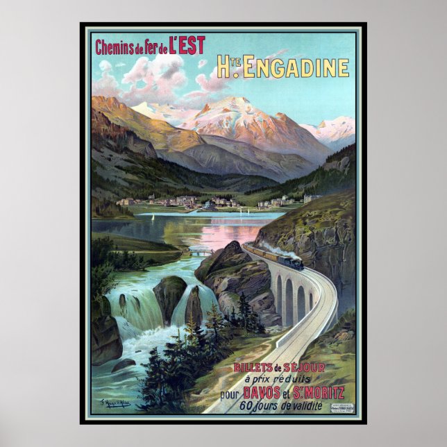 Caminhos de ferro para Davos e St. Moritz Poster (Frente)