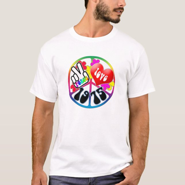Camisa 1975 do amor da paz (Frente)