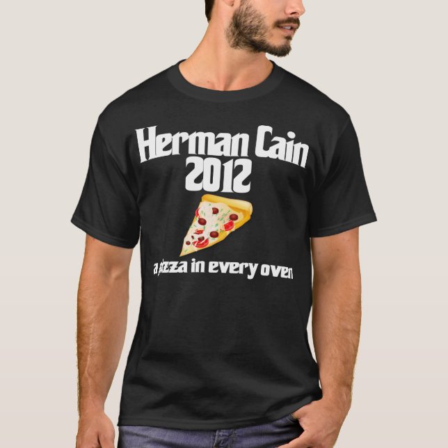 Camisa 2012 da pizza de Herman Cain (Frente)
