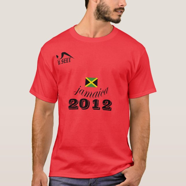 Camisa 2012 vermelha de Jamaica T (Frente)