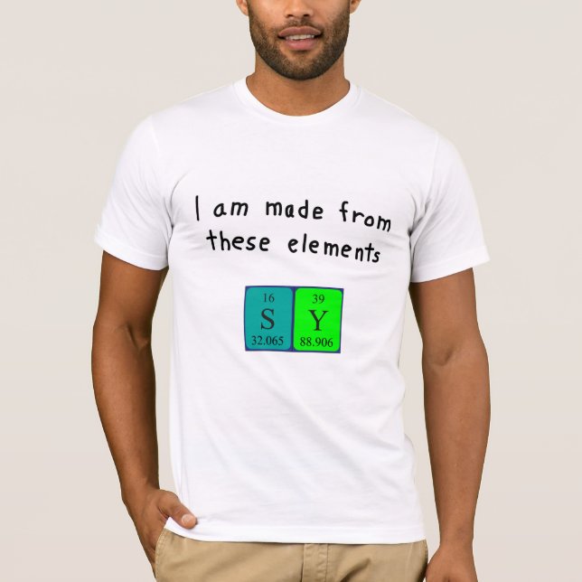 Camisa 7 do nome da mesa periódica y (Frente)