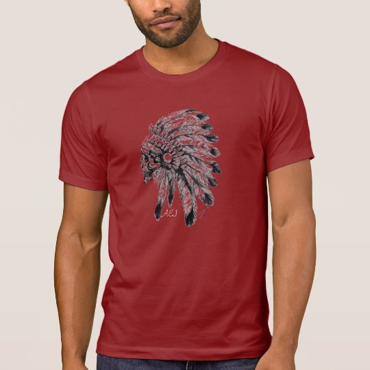 Camisa A&J vermelha indio caveira