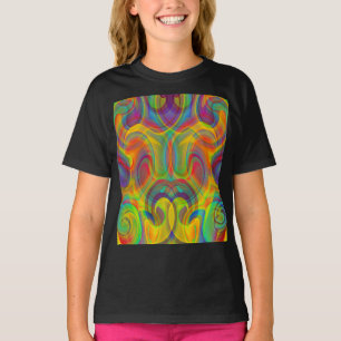CAMISA ABSTRATA DE ARTE COLORIDA COM REDEMOINHO GE
