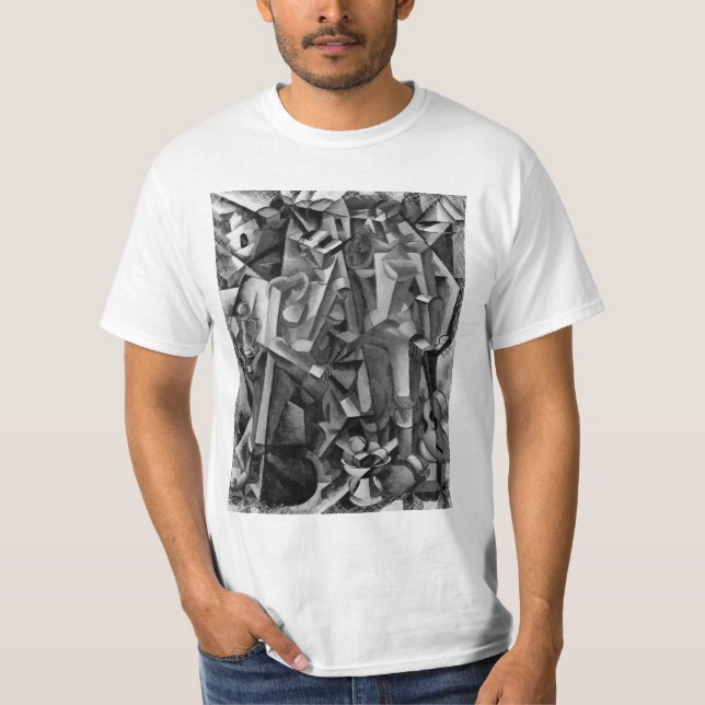 Camisa abstrata moderna da pintura do Cubist (Frente)