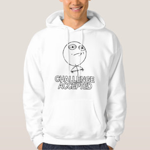 Camisa aceitada desafio do hoodie t da cara