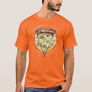Camisa ácida Trippy da pizza do arco-íris