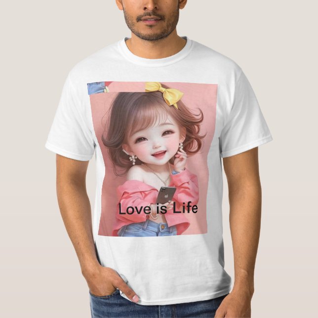 Camisa Adorável De Bebê - Algodão Suave, Design De (Frente)