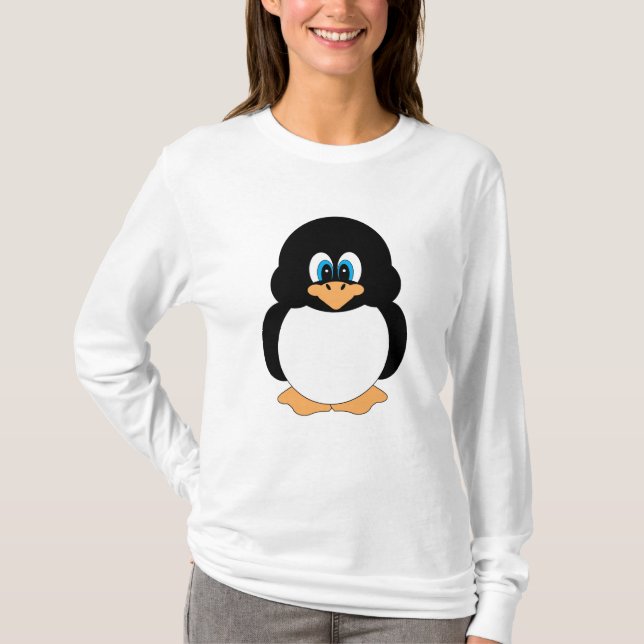 Camisa adorável do pinguim dos desenhos animados (Frente)