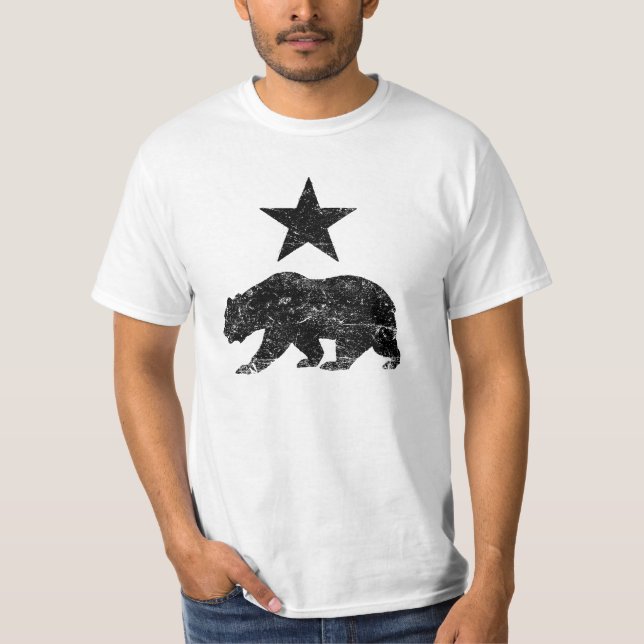 Camisa afligida república do urso e da estrela de (Frente)