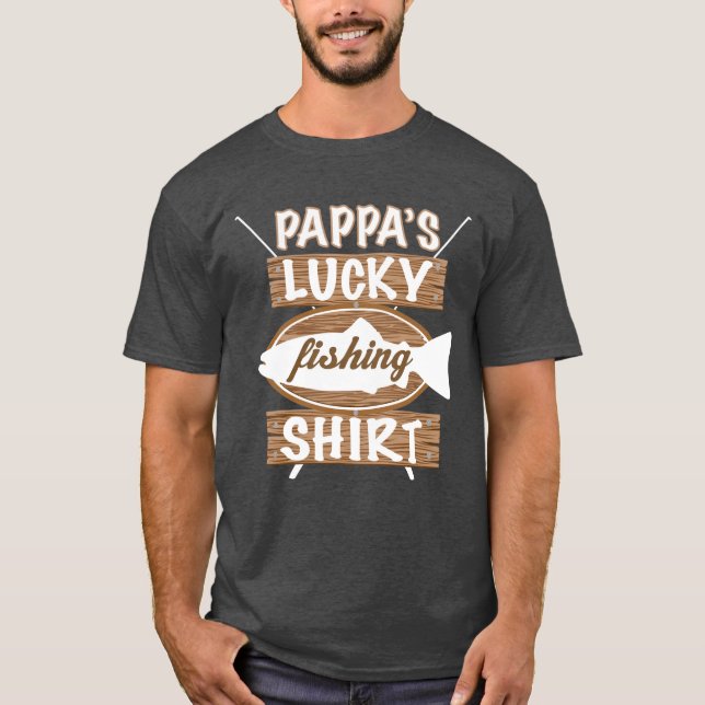Camisa afortunada da pesca de Pappa (Frente)