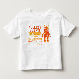 Camisa alaranjada do alerta da alergia de comida