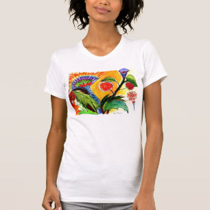 Camisa alaranjada do céu das plantas estranhas