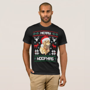 Camisa alegre do Natal de Woofmas do cão do golde