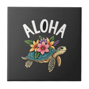 Camisa Aloha Havaí Tórtuga Hibisco Crianças G
