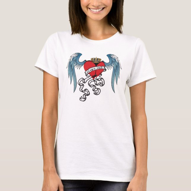 Camisa alta de voo do tatuagem do coração (Frente)