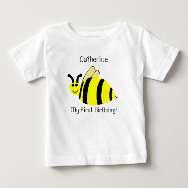 Camisa Amarela de Abelha para Crianças de 1º Anive (Frente)