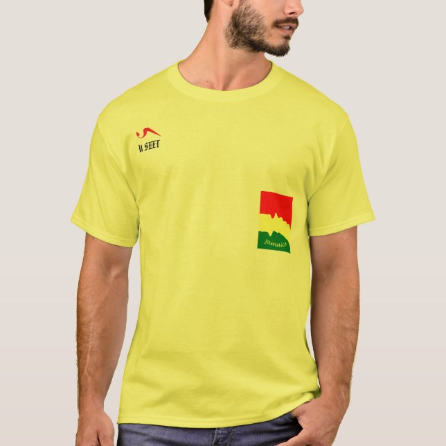 Camisa amarela de Jamaica Ital Rasta T (Frente)