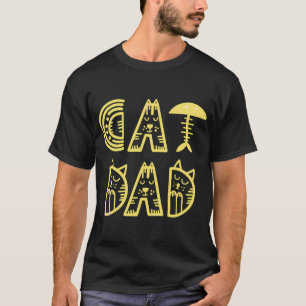 Camisa Amarela Divertida e Fofa de Pai de Gato