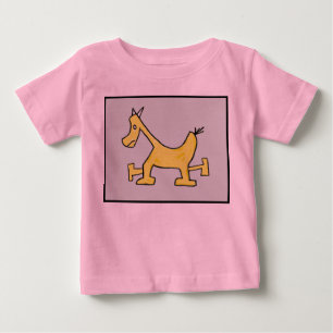 Camisa amarela do bebê do cavalo