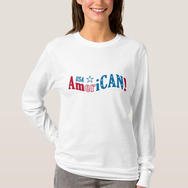 Camisa AmeriCAN! - escolha estilo, personalize (Frente)
