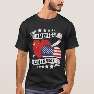 Camisa americana e chinesa metade americana