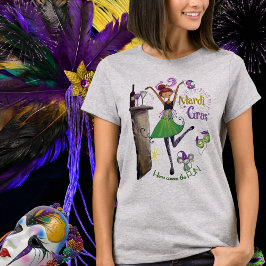 Camisa Amiga do Mardi Gras Caprichosa Vestido Verd
