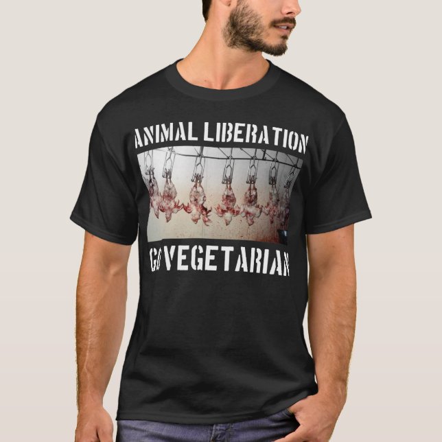 Camisa animal da libertação (preto) (Frente)