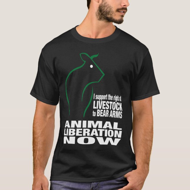 Camisa animal do preto T da libertação (Frente)