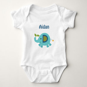 Camisa animal personalizada do bebê do elefante d
