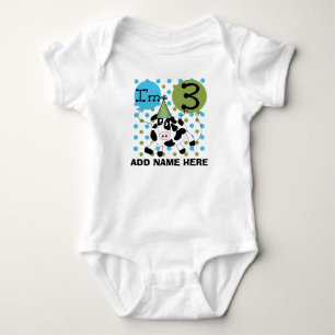 Camisa aniversário de 3 anos de Vaca Azul Personal