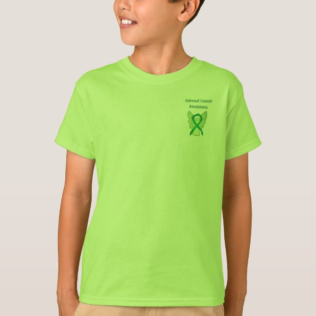 Camisa Anjo de Sensibilização do Cancer Verde (Frente)