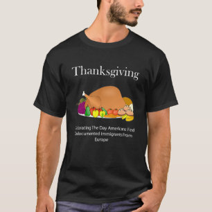 Camisa Anti-Ação De Graças Para Indi Nativo Ame