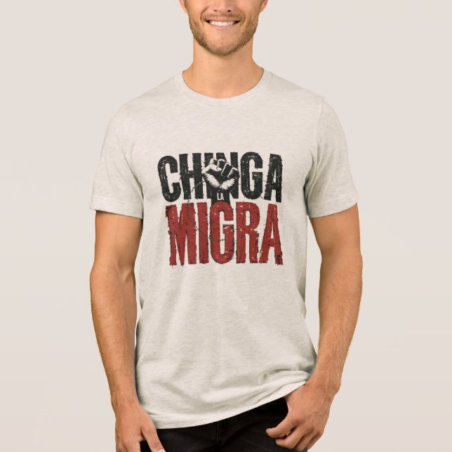 Camisa Anti-ICE Chinga La Migra - Resistência à Vi (Frente)