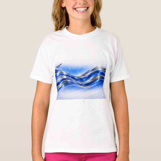 Camisa Aqualume Flow – Energia da Onda Prata Azul  (Frente)