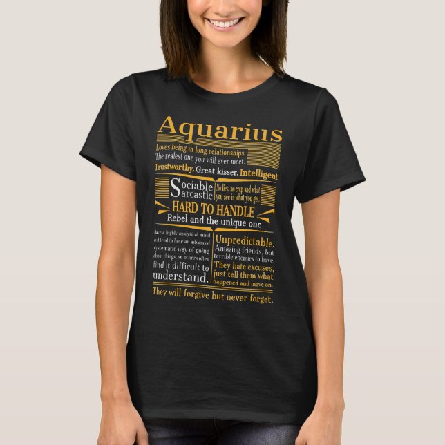Camisa Aquarius T, Camisa de aniversário de Aquari (Frente)