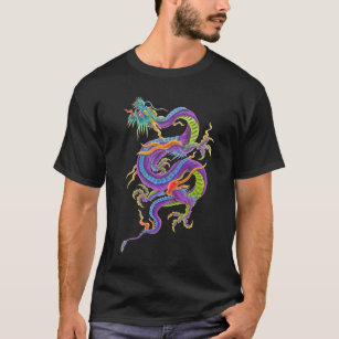Camisa asiática do tatuagem do dragão